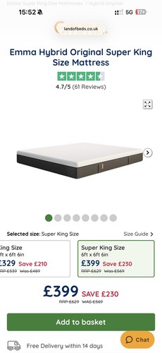 Emma hybrid original mattress - hybrid,